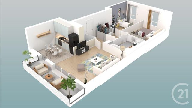 Afficher la photo en grand Appartement F3 à vendre - 3 pièces - 66.47 m2 - MONTREUIL - 93 - ILE-DE-FRANCE - Century 21 Boissière Immobilier